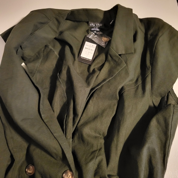 NWT City Chic Women Dress Lafayette, Size XL/22, Green, Linen Blended, Office - Picture 11 of 16